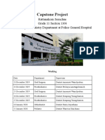 Capstone Project: Rattanakorn Somchue Grade 11 Section 1106 Internship at Dentistry Department at Police General Hospital