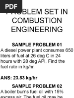 Problem Set in Combustion Engineering