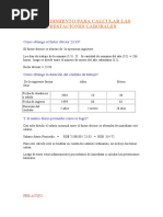 Procedimiento para Calcular Las Prestaciones Laborales