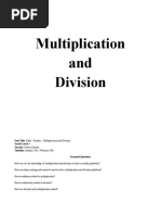 Grade 4 Multiplication and Division Unit Plan