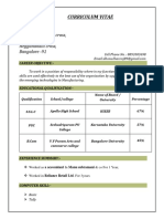 Curriculum Vitae: #853 2 Main, 7th Cross, Gajanana Nagar Hegganahalli Cross, Bangalore - 91