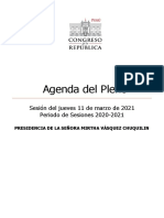 Agenda Del Pleno Del Jueves 11 de Marzo A Partir de Las 09:00 Horas