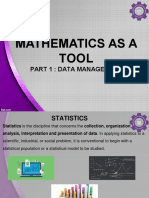 Mathematics As A Tool: Part 1: Data Management