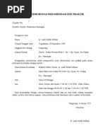 Surat Permohonan Rekomendasi Izin Praktik