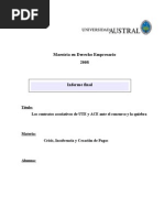 Contratos Asociativos de UTE y ACE en Los Concursos - Argentina