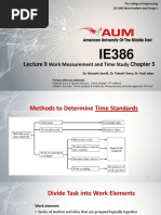 Work Measurement and Time Study