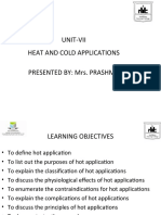 Unit-Vii Heat and Cold Applications Presented By: Mrs. Prashma