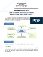 Unit 1:: Understanding Whole Numbers, Multiplication and Division Concept