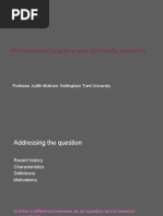 Professional Practice and Scholarly Research: Professor Judith Mottram, Nottingham Trent University