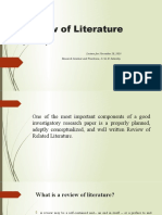 Review of Literature (RRL) - Lecture On November 28, 2020