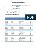 Planilla de Ingresantes y Horarios