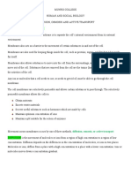 Diffusion, Osmosis and Active Transport