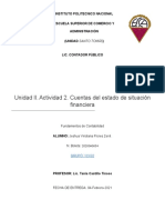 Unidad II. Actividad 2. Cuentas Del Estado de Situaci N Financiera