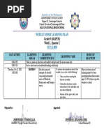 Weekly Home Learning Plan: Grade 9 (MAPEH) Week 1, Quarter 1