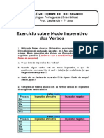 Exercício Sobre Modo Imperativo Dos Verbos - 12-05-2010