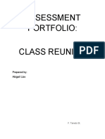 Assessment Portfolio: Class Reunion: Prepared By: Abigail Lizo