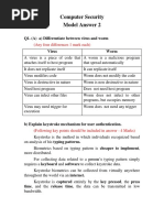 2 Computer Security (CSE 17514) Model Answer Practice Test