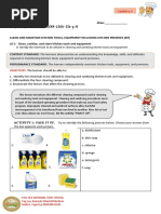 Identifying Chemicals To Be Utilized in Cleaning and Sanitizing Tools and Equipmnet 2