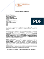 Minuta de Contrato A Término Fijo Inferior A Un Año.