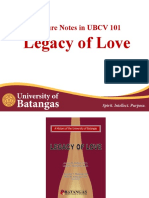 Lecture Notes in UBCV 101: Legacy of Love