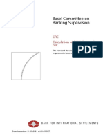 Basel Committee On Banking Supervision: CRE Calculation of RWA For Credit Risk