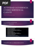 Actividad 14 Evidencia 4 Video Servicio Al Cliente