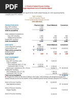 L1-Practice Problem-Process Costing-Single Department Cost of Production Report