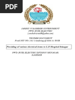 Jammu & Kashmir Government PWD (R&B) Electric Tender Document Fresh NIT NO:-141/e-tendering of 2020-21/R&B