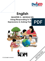 English: Quarter 3 - Module 5D: Using/Responding To Polite Expressions in Asking Permission