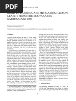 Road To Earthquake Mitigation: Lesson Learnt From The Yogyakarta Earthquake 2006