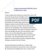 Historical Development of Health Care in India in India