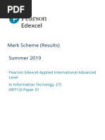 Mark Scheme (Results) Summer 2019