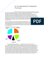 18th Amendment: Its Implications For Federalism and Impact On Provinces