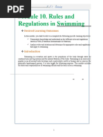 Module 10. Rules and Regulations in Swimming: Desired Learning Outcomes