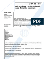 NBR ISO 14040 - 2001 - Gestão Ambiental Ciclo de Vida