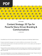 Content Strategy: 20 Tips For Powerful Story-Driven Branding & Communications