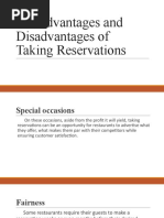 The Advantages and Disadvantages of Taking Reservations