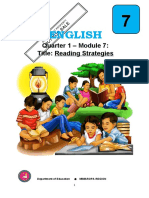 English: Quarter 1 - Module 7: Title: Reading Strategies