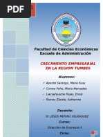 Crecimiento Empresarial en La Región Tumbes - Peru