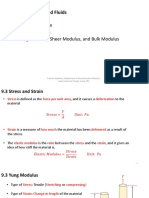 Chapter9: Solid and Fluids: Stress and Strain Elastic Modulus Yung Modulus, Sheer Modulus, and Bulk Modulus