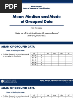 Block 1 L2. Review On Measures of Central Tendency (Grouped Data)