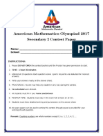 American Mathematics Olympiad 2017: Secondary 2 Contest Paper