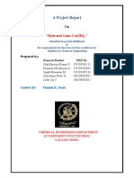 A Project Report On: "Hydrated Lime Ca (OH) "