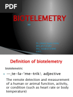 Biotelemetry: Dr. Umme Saima Sunny BDS.,PGT (Oms) Msc. Student of Bme Kuet