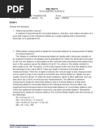 Pre-Test 5: CE 245 - Fundamentals of Surveying