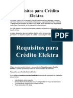 Requisitos para Crédito Elektra