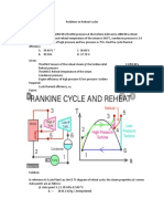 Problems On Reheat Cycle