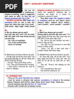 Unit 7: Auxiliary Questions