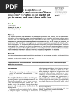 Examining How Dependence On Smartphones at Work Relates To Chinese Employees' Workplace Social Capital, Job Performance, and Smartphone Addiction