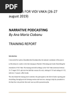 Narrative Podcasting Training Report 